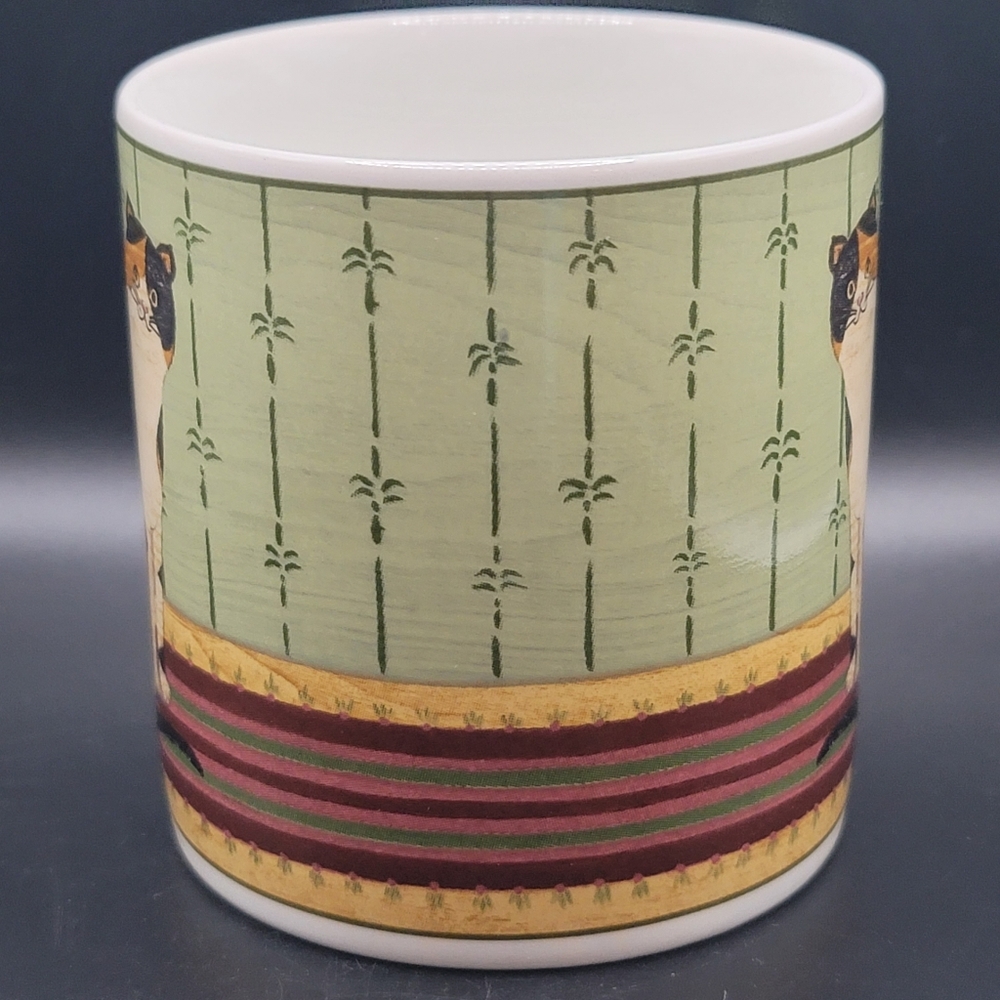Vintage Warren Kimble Striped Cat Stoneware Mug CLEAN - Picture 2 of 9